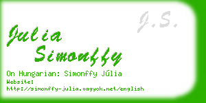 julia simonffy business card