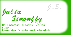 julia simonffy business card